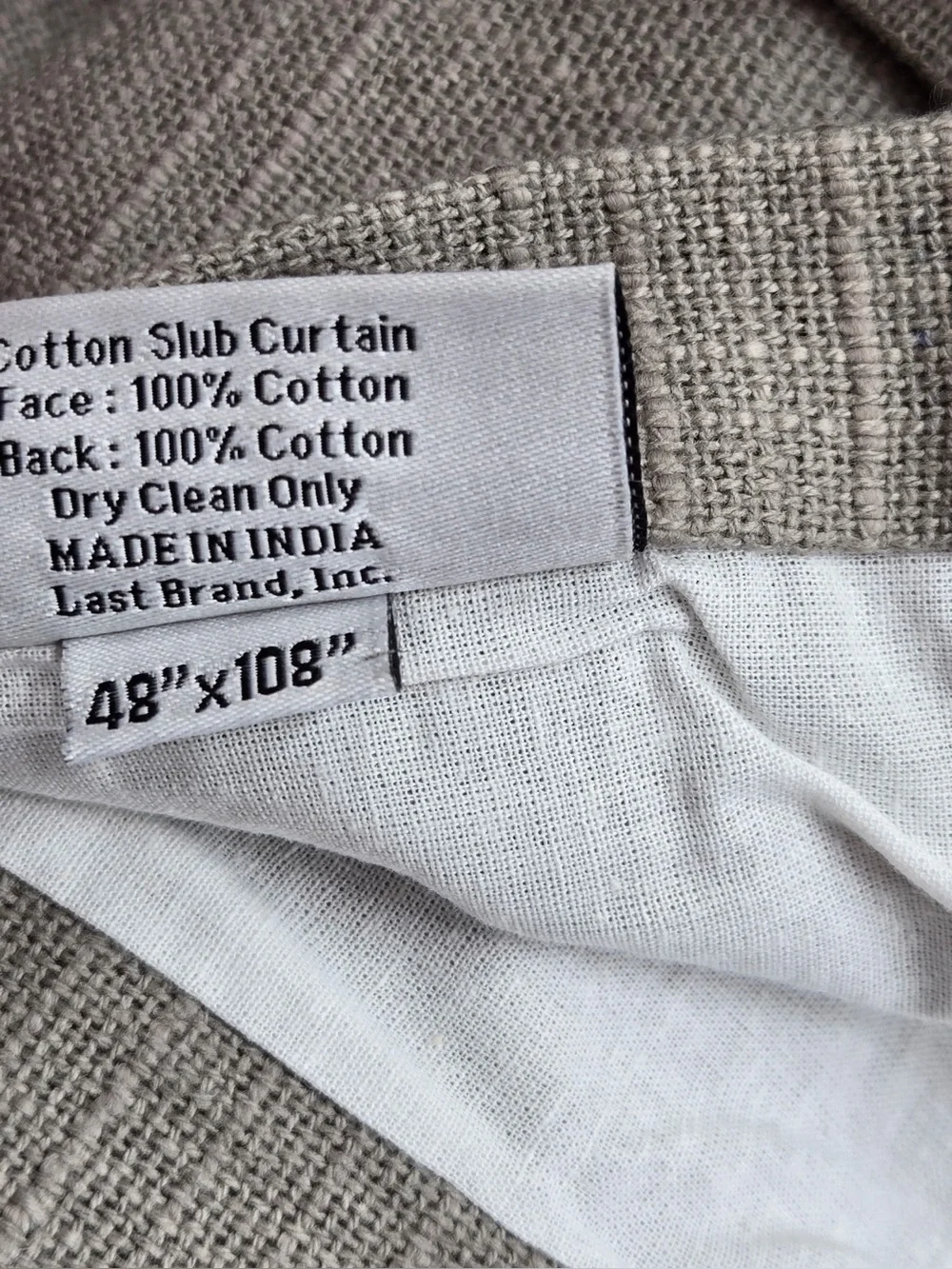 NWT QUINCE Set Of 2 48x108 Cotton Slub Curtains Grey 0839